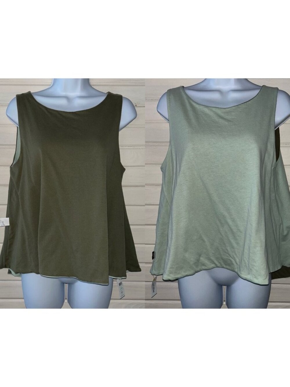 NWT Kate Spade Saturday Sz MEDIUM Reversible Crop Trapeze Tank Top Tee Cotton